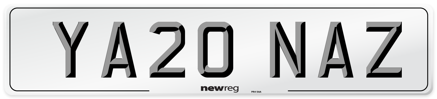 YA20 NAZ Number Plate from New Reg